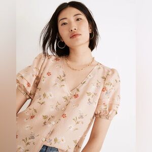 Silk Pembroke Top in Seaside Floral